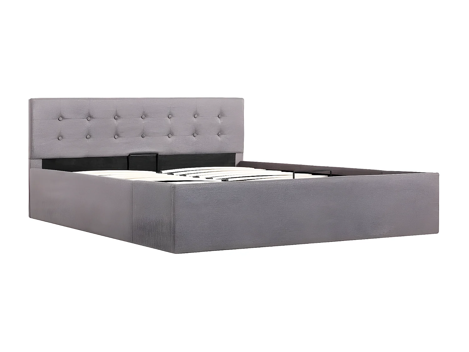 Lit à stockage hydraulique Taupe Tissu 140x200