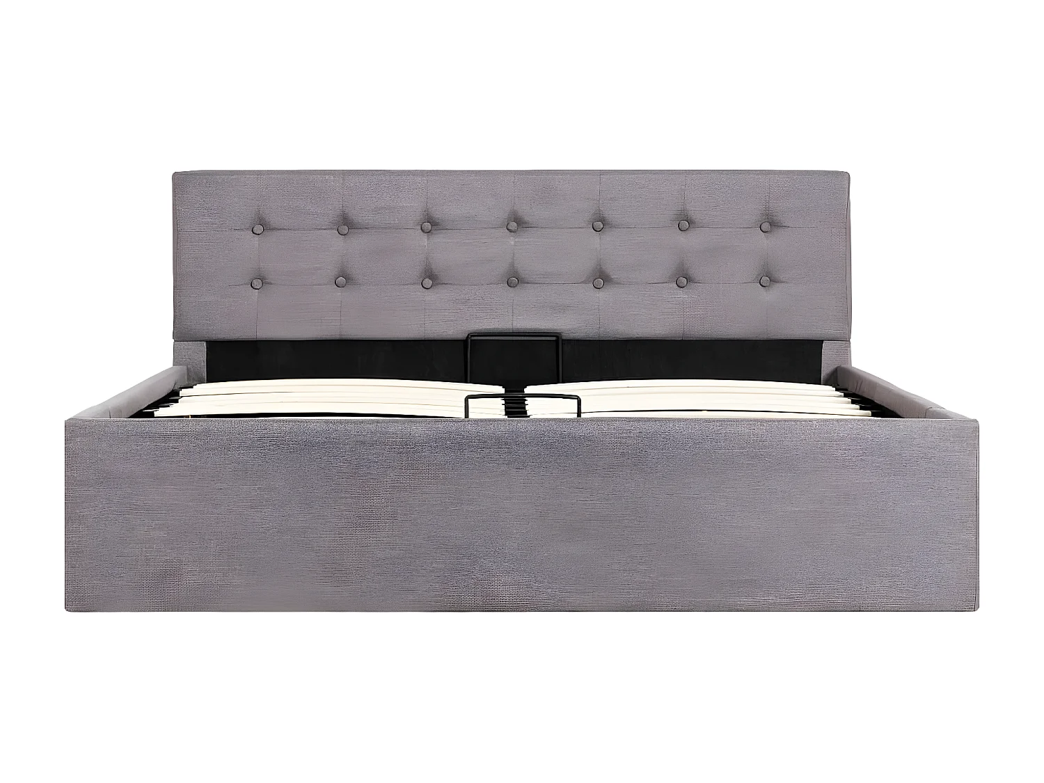 Lit à stockage hydraulique Taupe Tissu 140x200