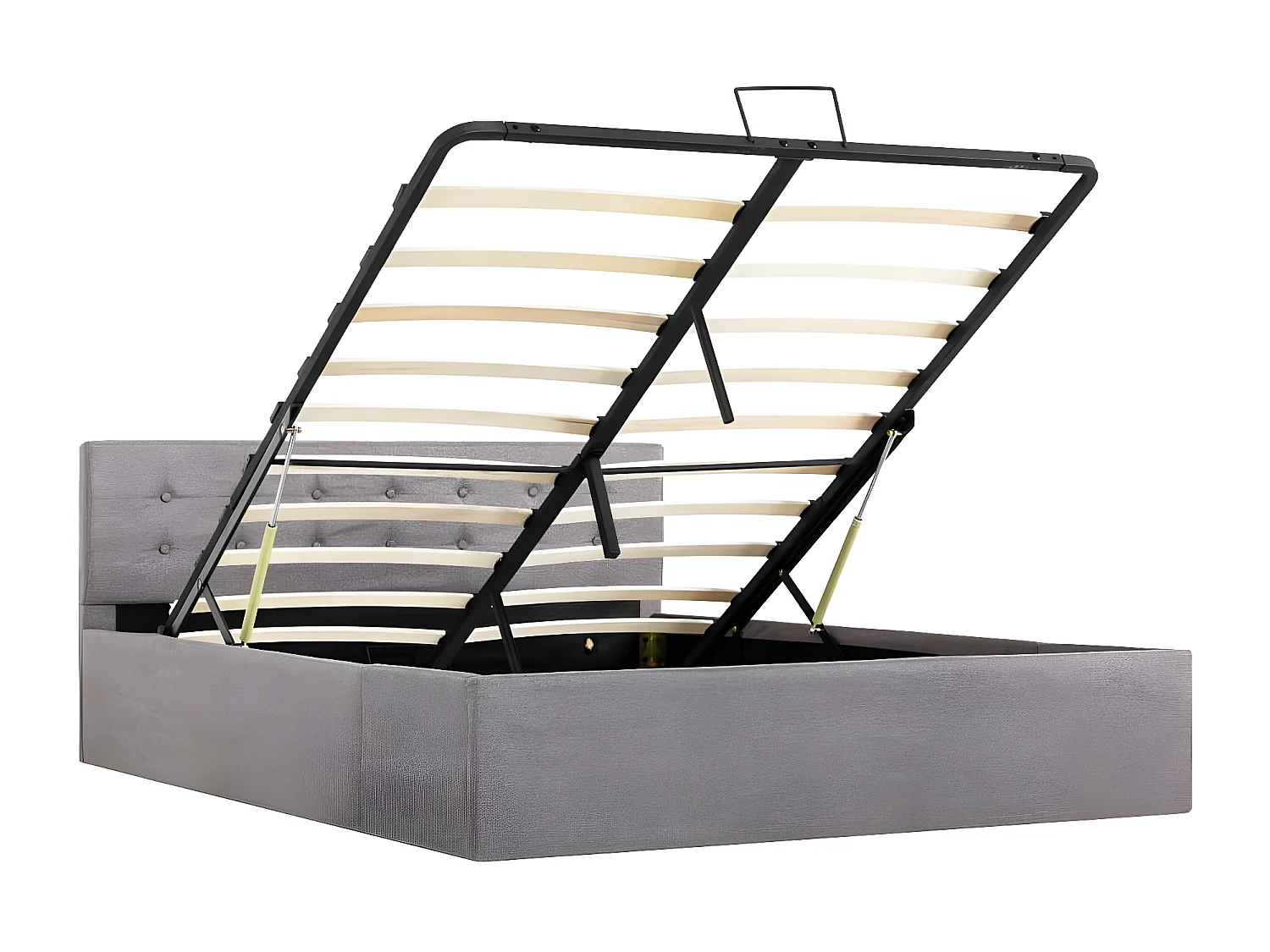 Lit à stockage hydraulique Taupe Tissu 140x200