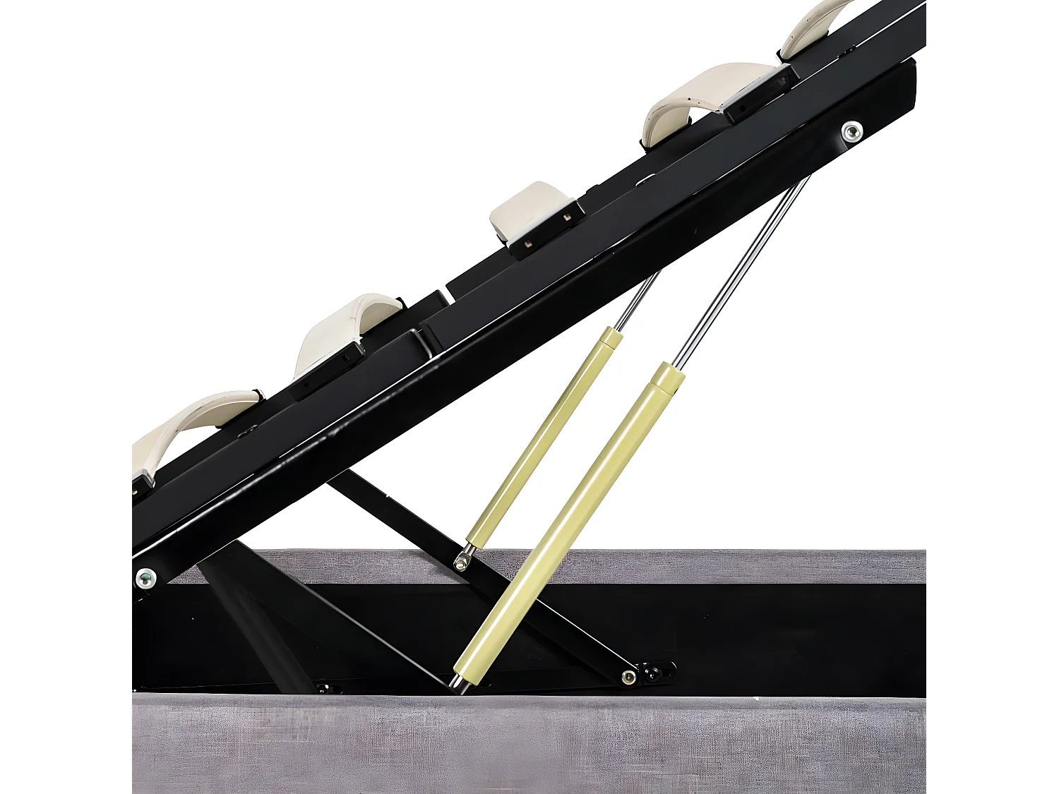 Lit à stockage hydraulique Taupe Tissu 140x200