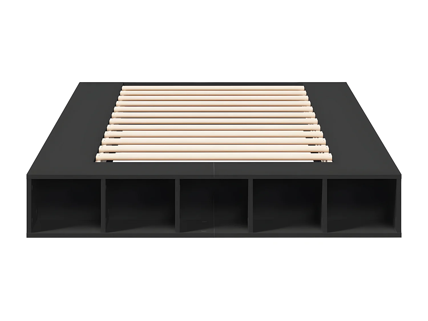 Cadre de lit noir 120x190 bois d'ingénierie