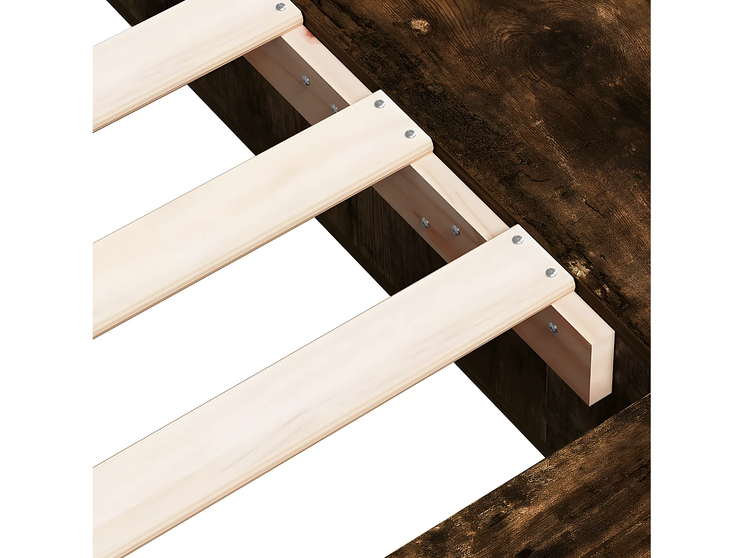 Cadre de lit chêne fumé 75x190 bois d'ingénierie