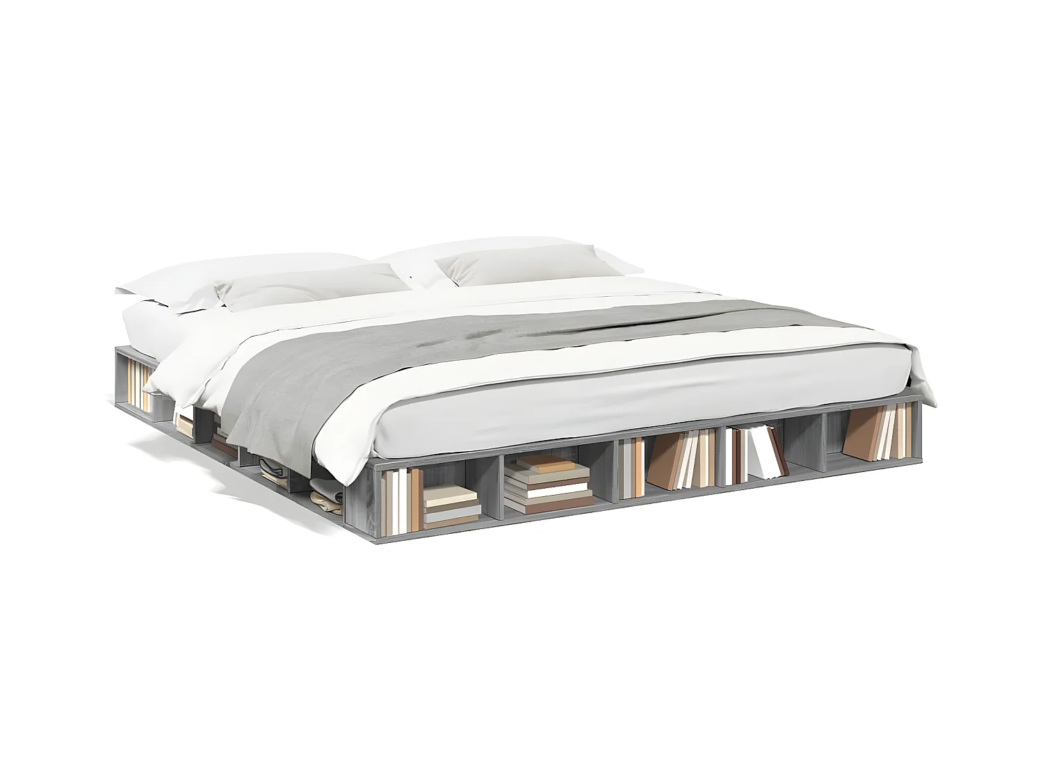 Cadre de lit sonoma gris 180x200 bois d'ingénierie