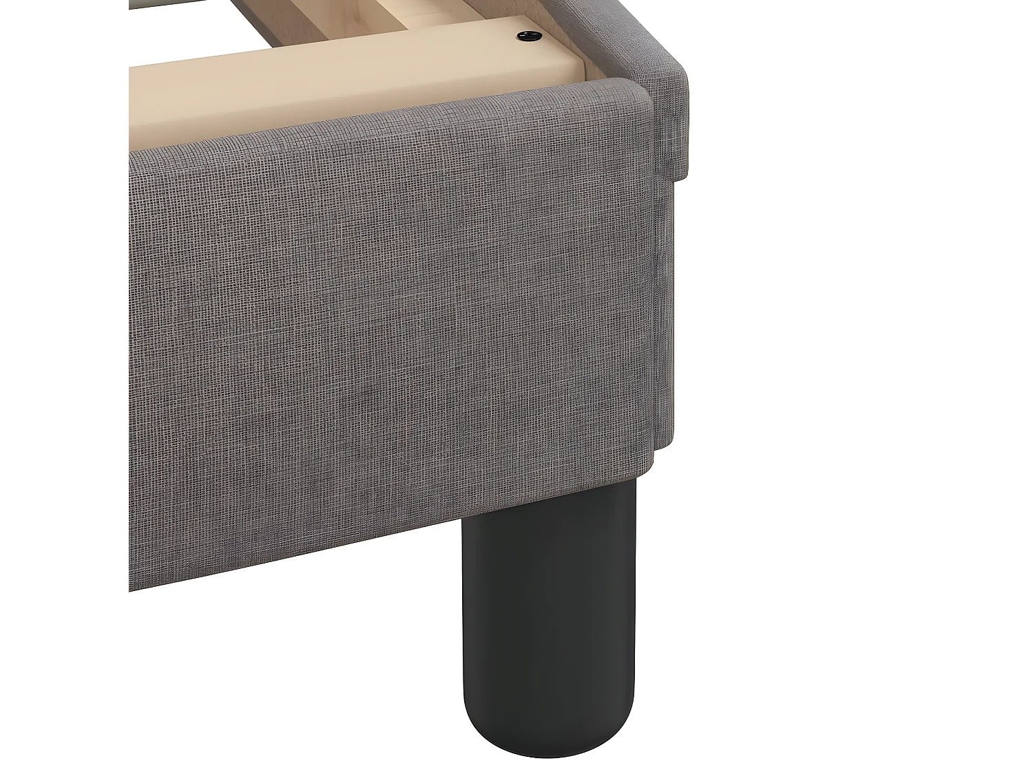 Lit avec matelas taupe 90x200 tissu