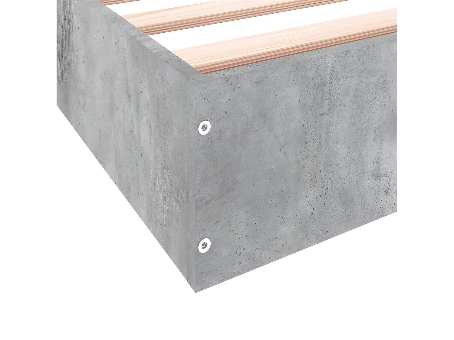 Cadre de lit gris béton 75x190 bois d'ingénierie