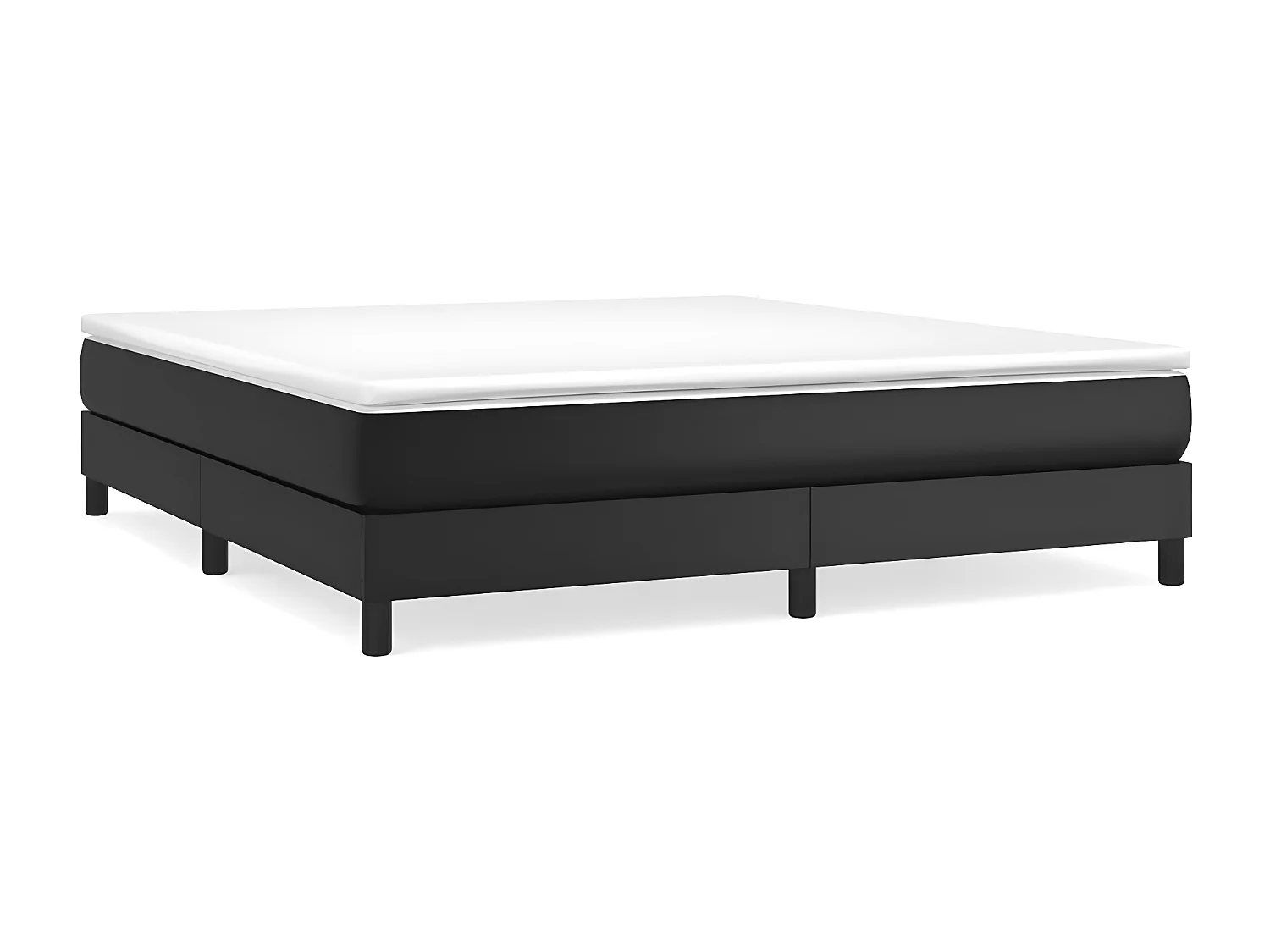 Sommier à lattes de lit avec matelas Noir 180x200 Similicuir