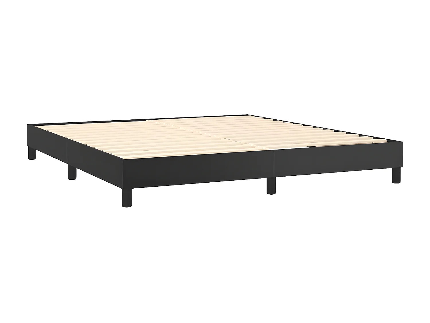Sommier à lattes de lit avec matelas Noir 180x200 Similicuir