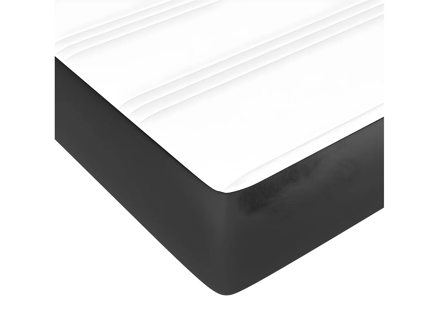 Sommier à lattes de lit avec matelas Noir 180x200 Similicuir