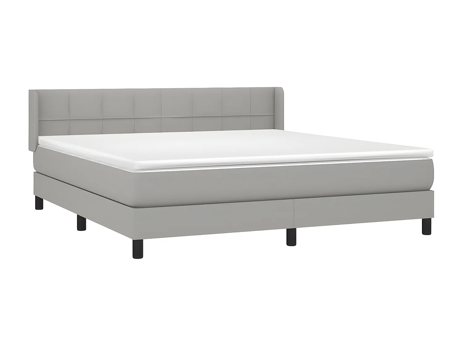 Sommier à lattes de lit avec matelas Gris clair 180x200 Tissu
