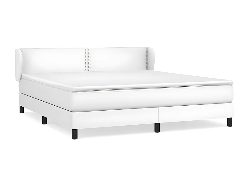 Sommier à lattes de lit avec matelas Blanc 180x200 Similicuir