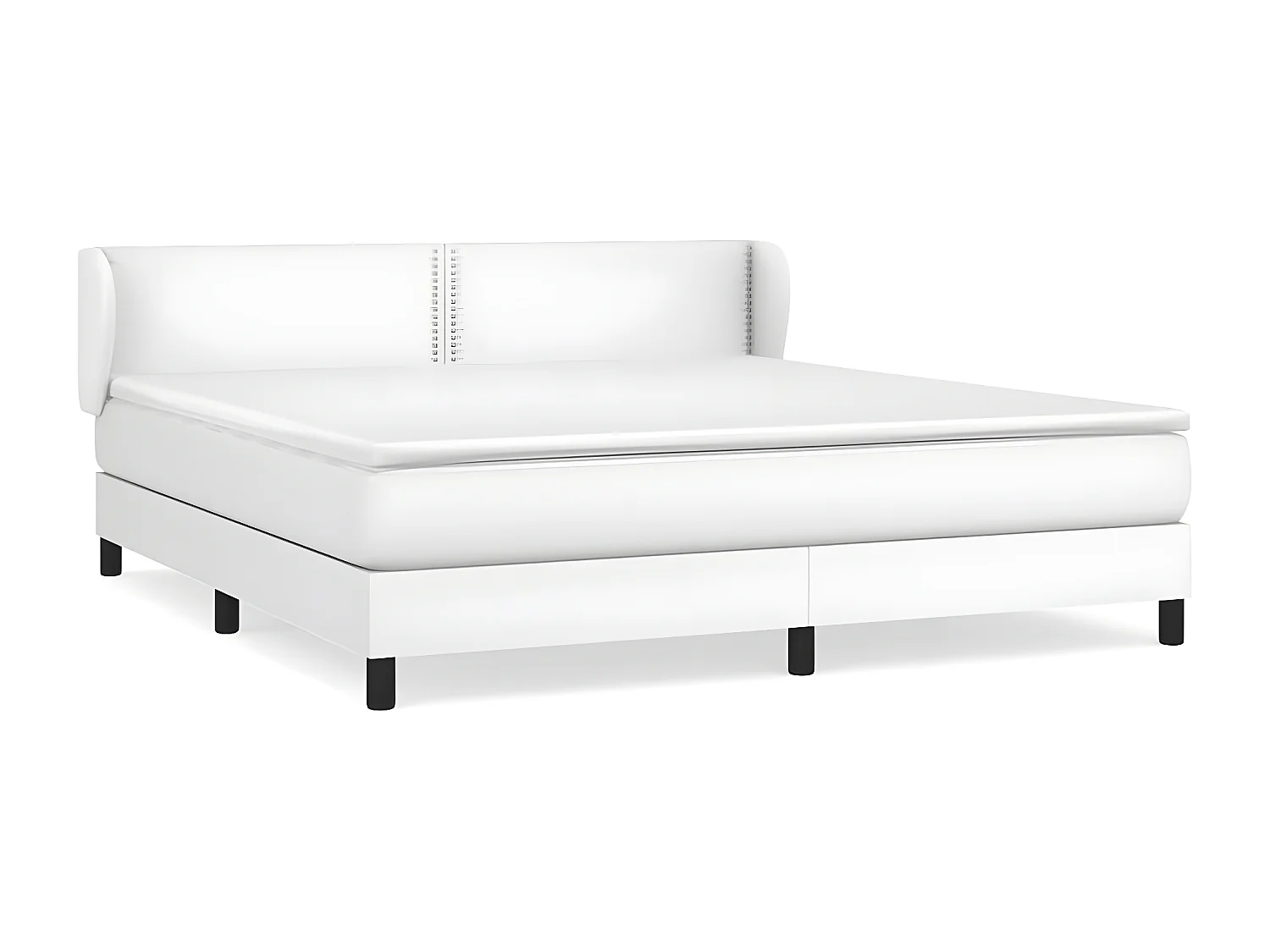 Sommier à lattes de lit avec matelas Blanc 180x200 Similicuir