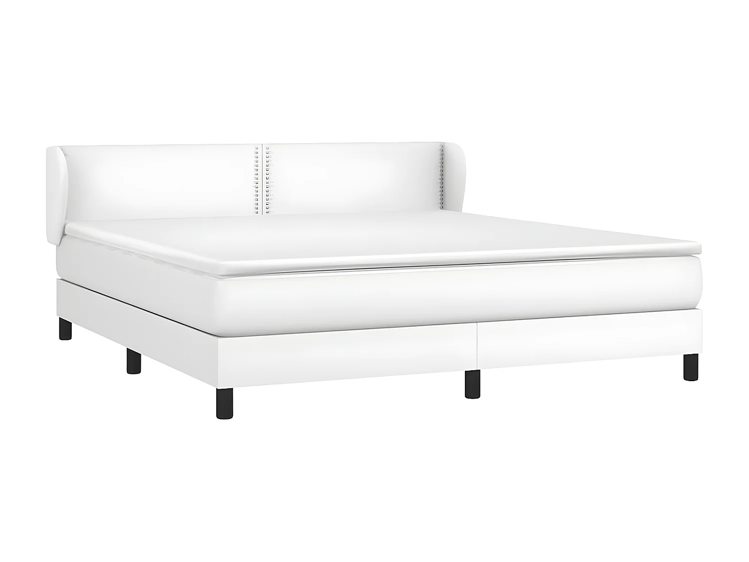 Sommier à lattes de lit avec matelas Blanc 180x200 Similicuir