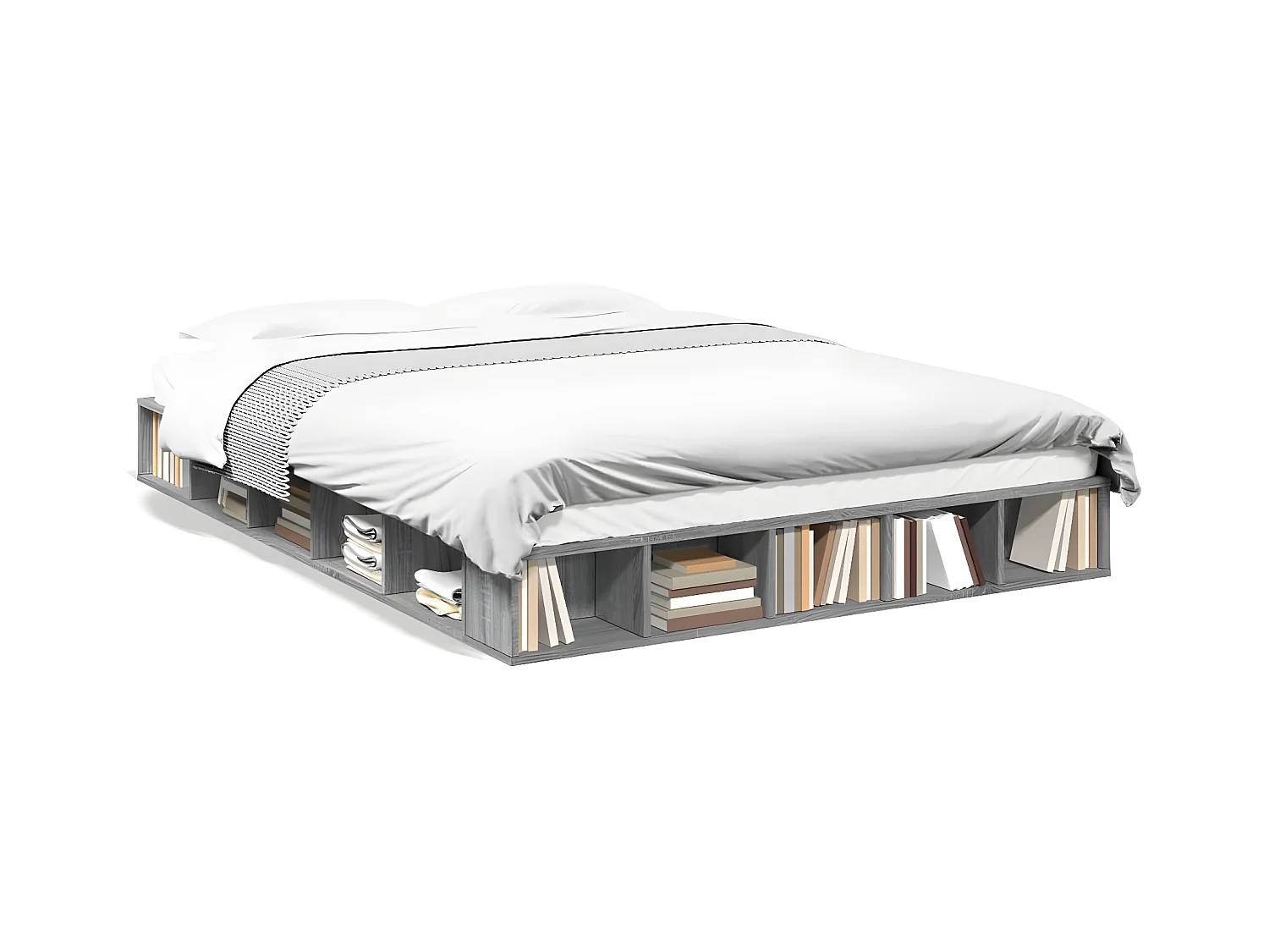 Cadre de lit sonoma gris 160x200 bois d'ingénierie