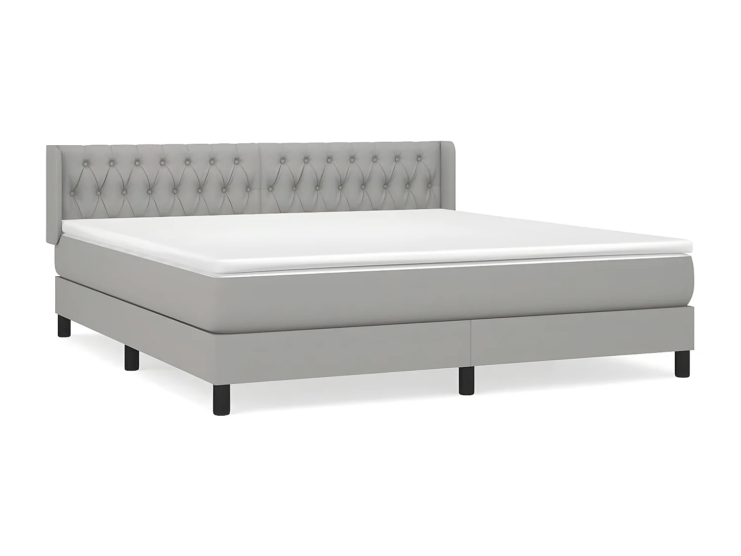 Sommier à lattes de lit avec matelas Gris clair 180x200 Tissu