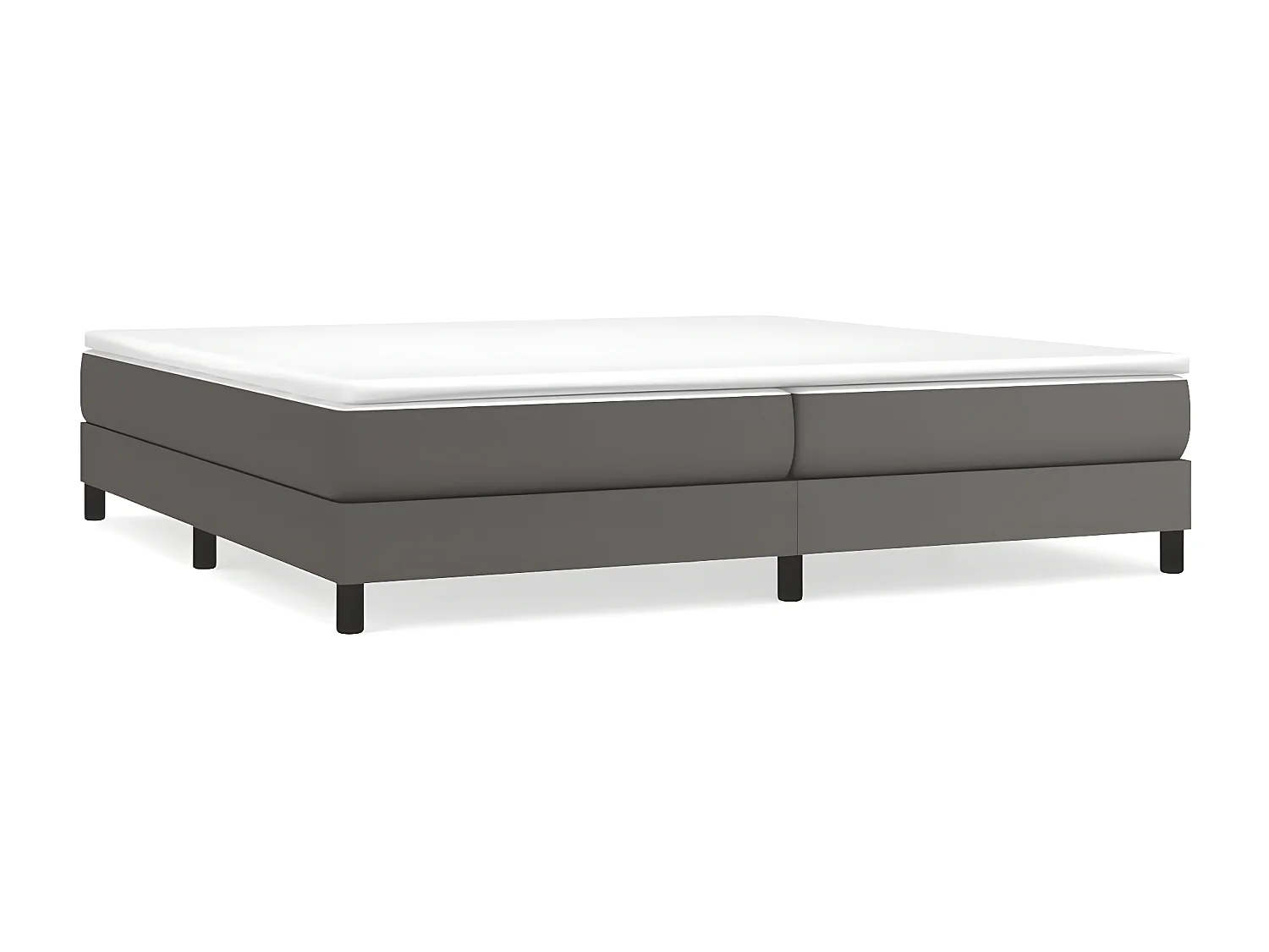 vidaXL Cama box spring con colchón cuero sintético gris 200x200 cm