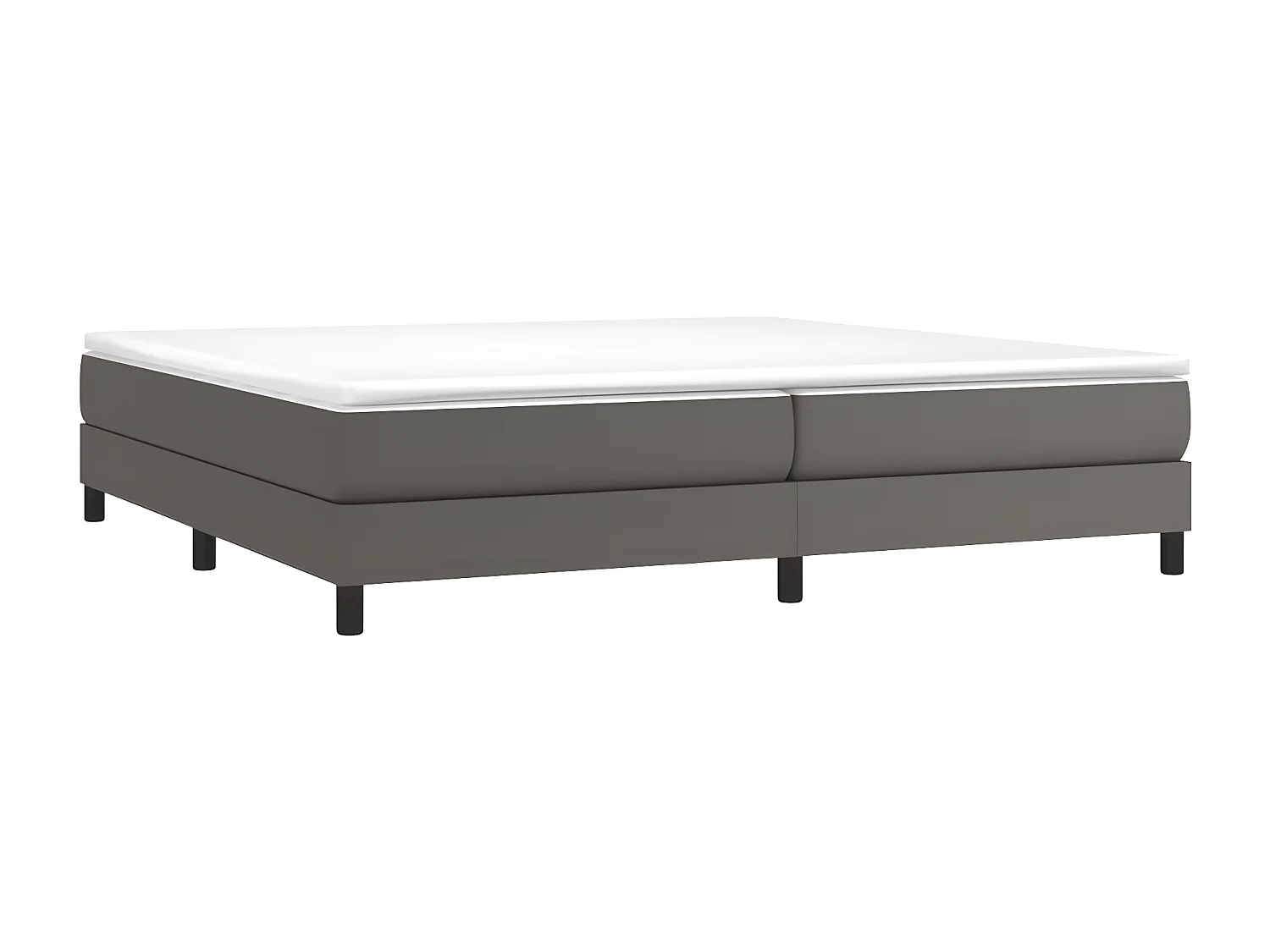 vidaXL Cama box spring con colchón cuero sintético gris 200x200 cm