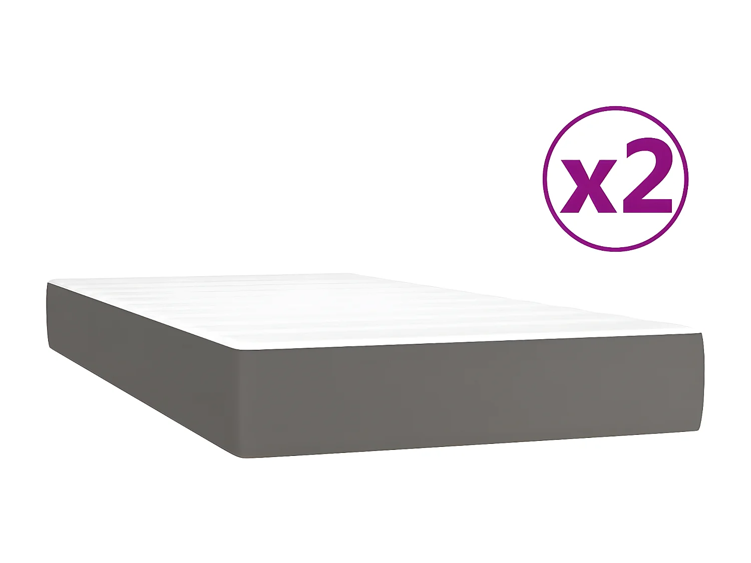 vidaXL Cama box spring con colchón cuero sintético gris 200x200 cm