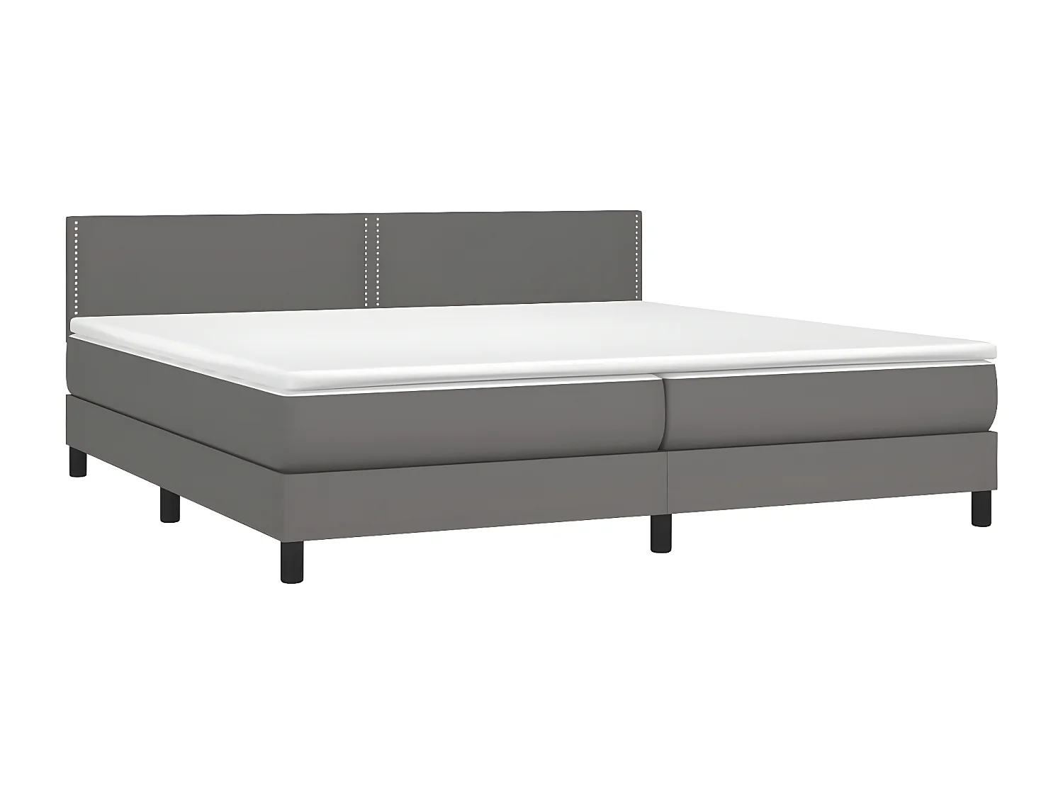 Sommier à lattes de lit avec matelas Gris 200x200 Similicuir