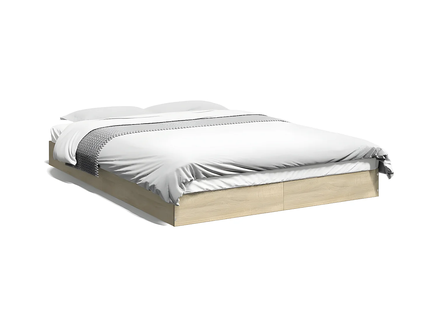 Cadre de lit chêne sonoma 140x200 bois d'ingénierie