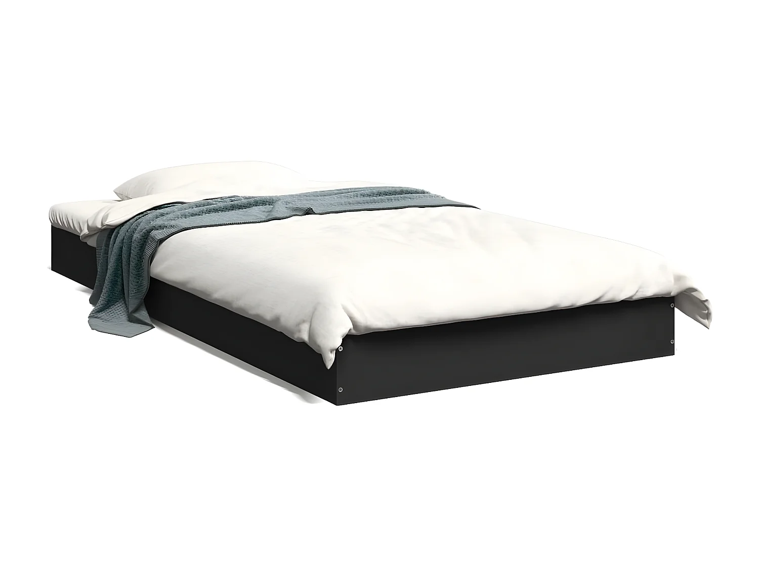 Cadre de lit noir 100x200 bois d'ingénierie