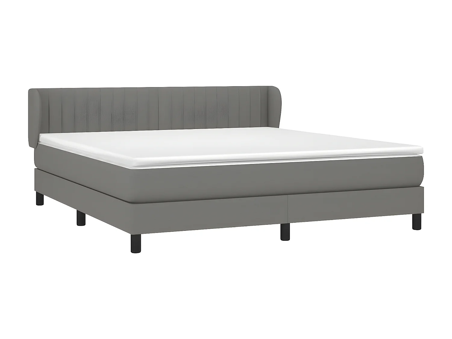 Sommier à lattes de lit avec matelas Gris foncé 180x200 Tissu