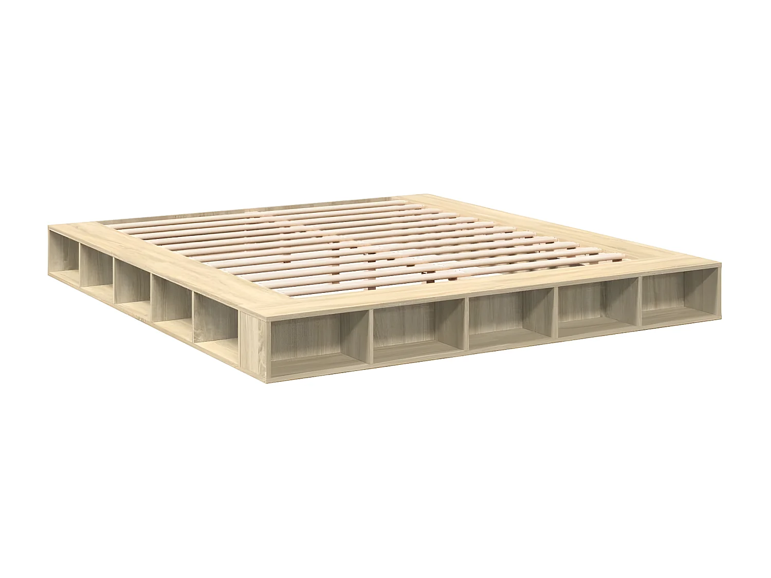 Cadre de lit chêne sonoma 200x200 bois d'ingénierie