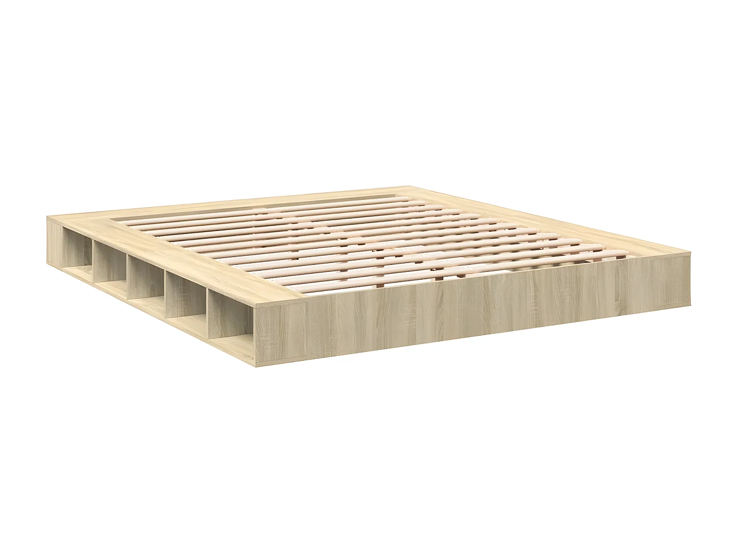 Cadre de lit chêne sonoma 200x200 bois d'ingénierie