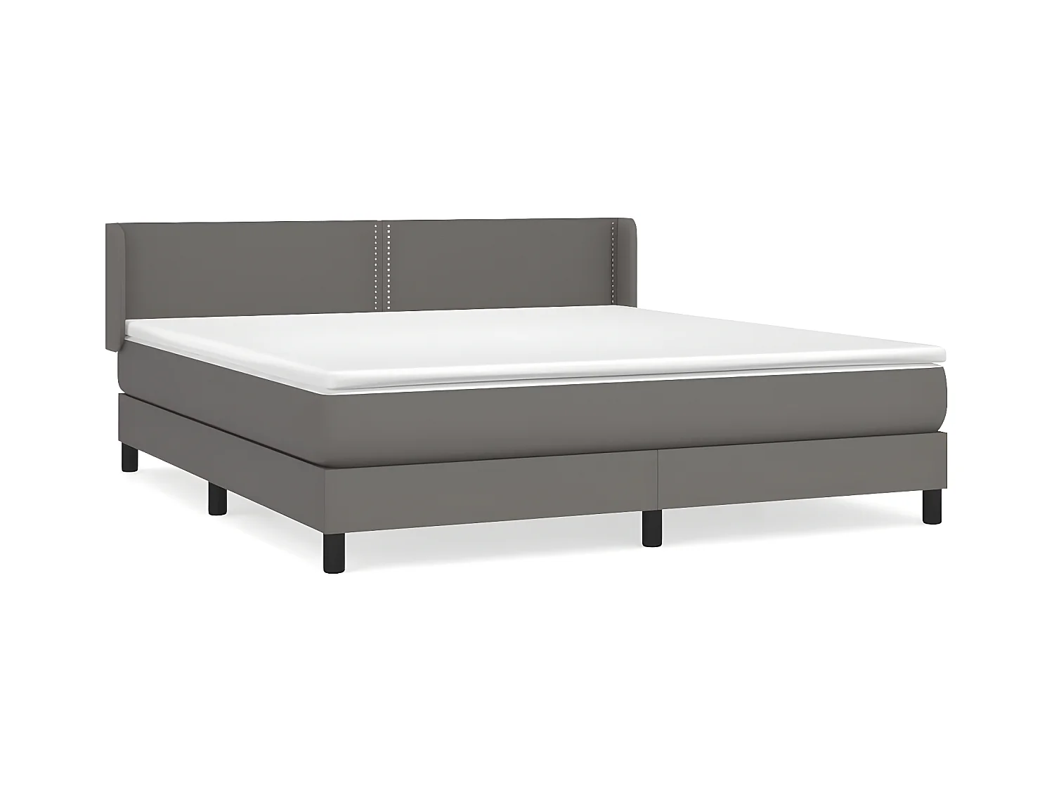 Sommier à lattes de lit avec matelas Gris 180x200 Similicuir