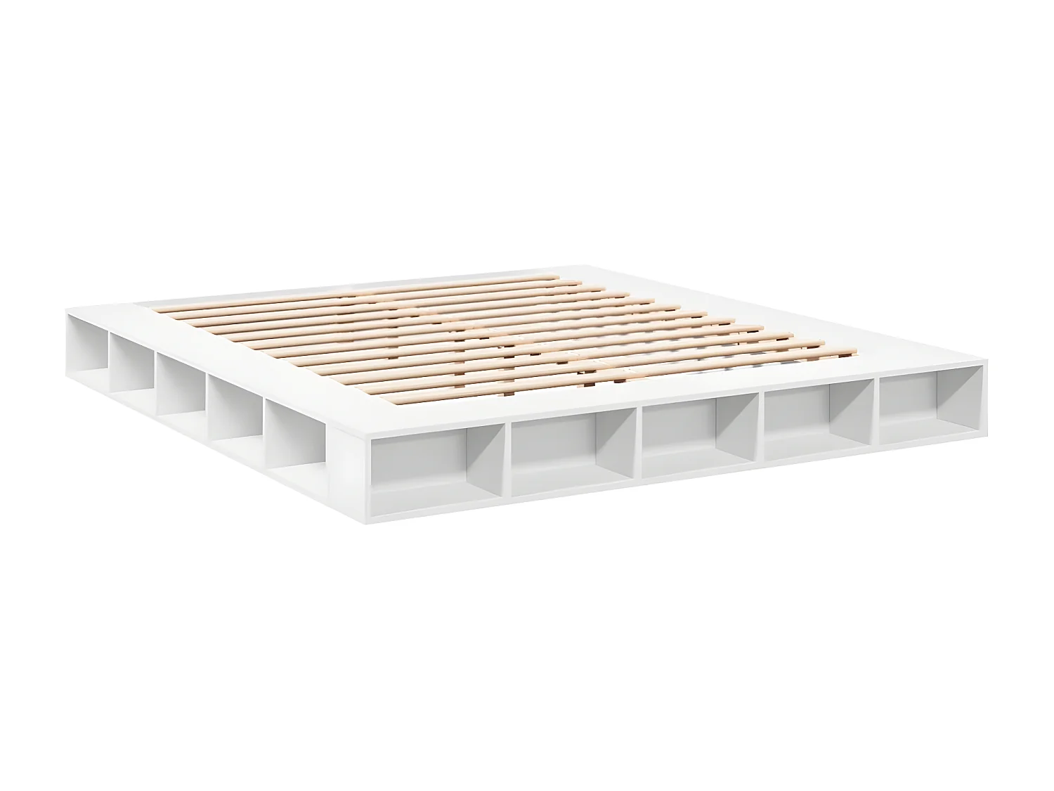 Cadre de lit blanc 180x200 bois d'ingénierie