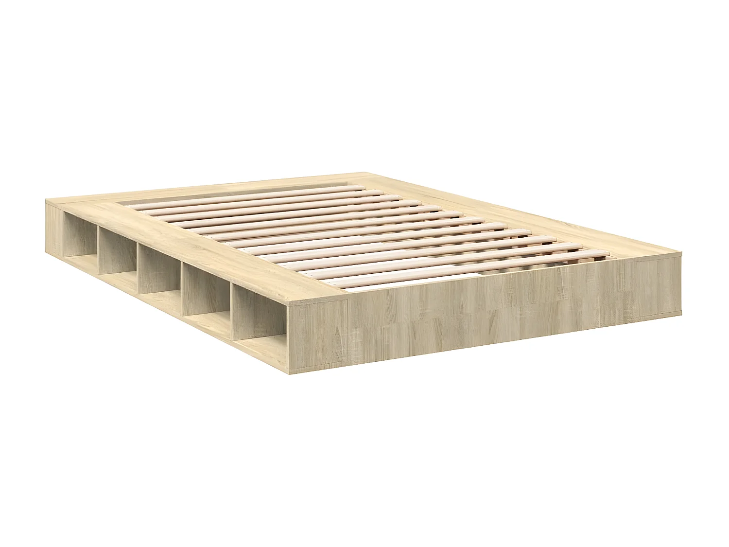 Cadre de lit chêne sonoma 160x200 bois d'ingénierie