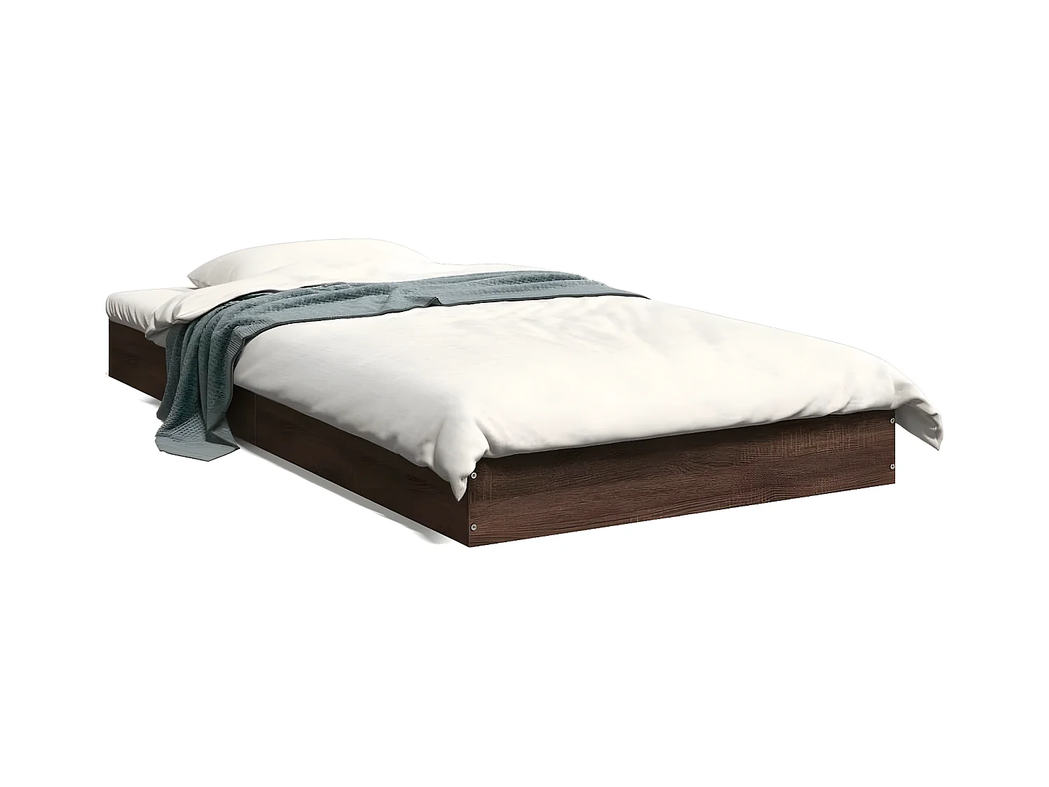 Cadre de lit chêne marron 100x200 bois d'ingénierie