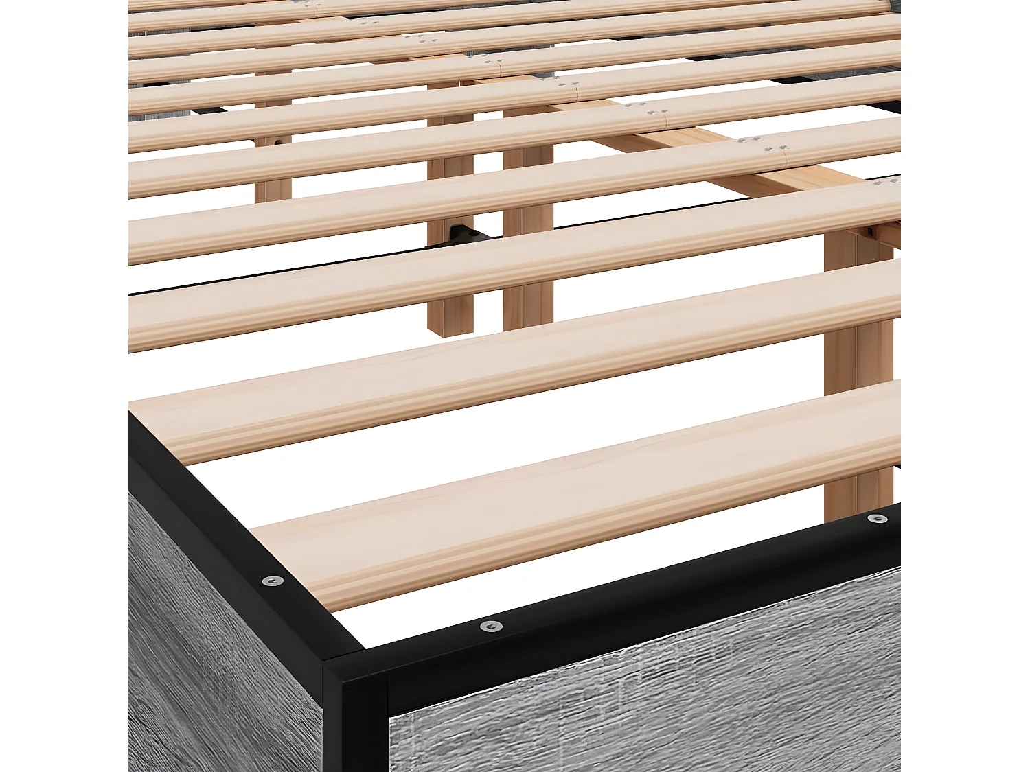 Cadre de lit sonoma gris 140x200 bois d'ingénierie et métal