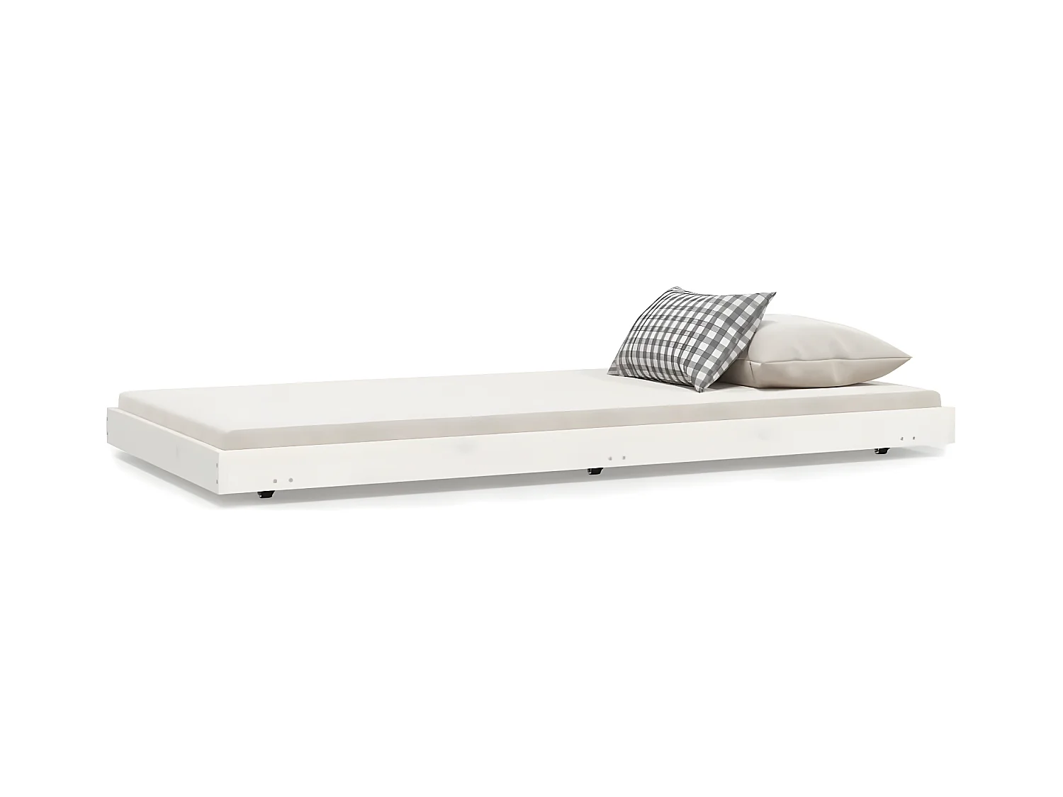 Cadre de lit Blanc 75x190 Bois de pin massif