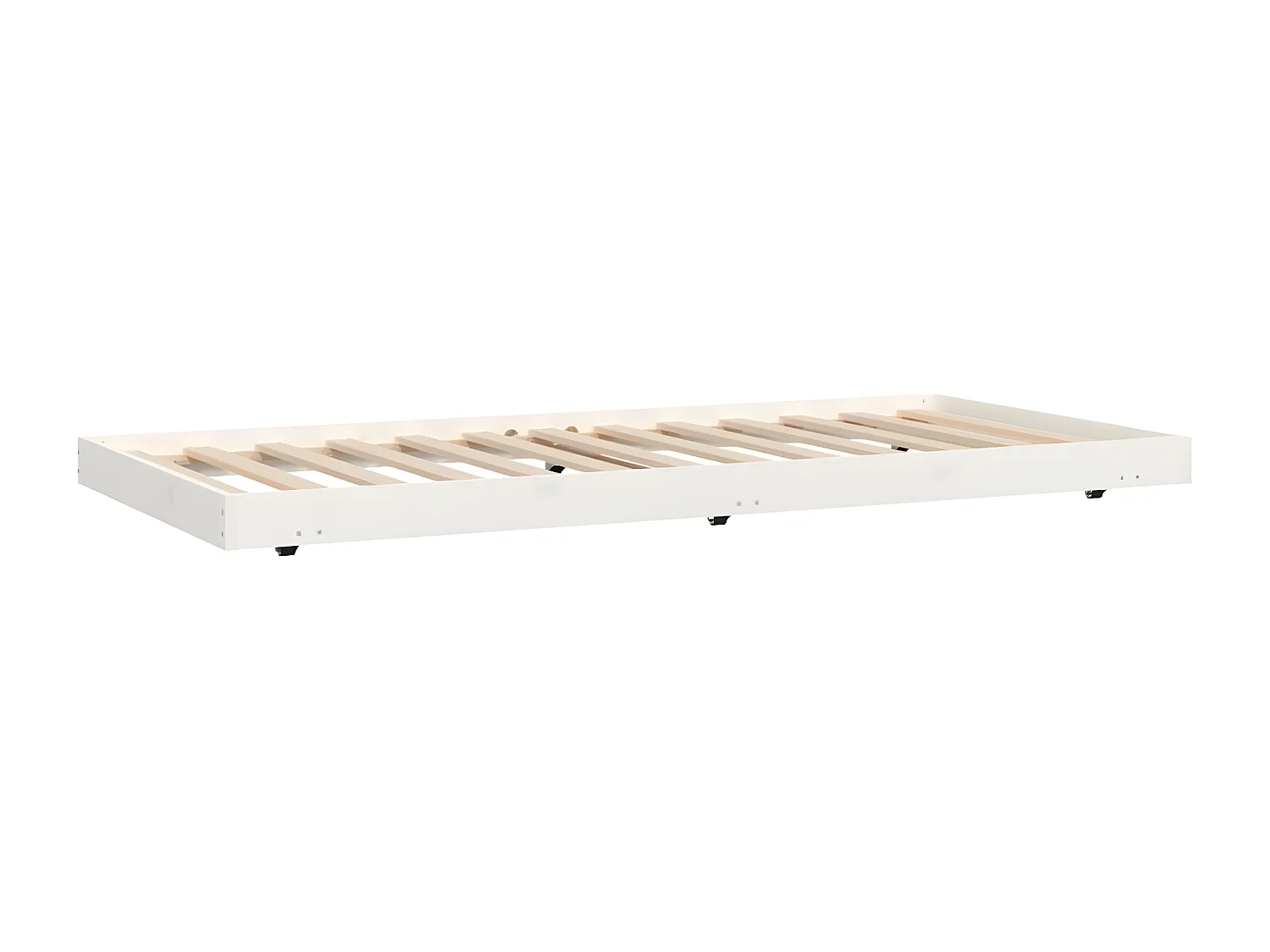 Cadre de lit Blanc 75x190 Bois de pin massif