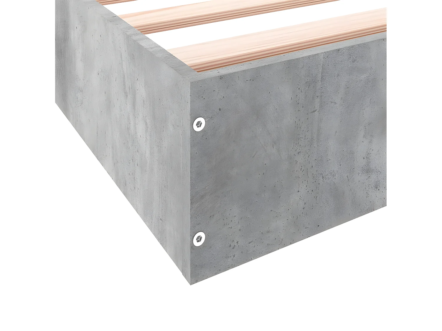 Cadre de lit gris béton 160x200 bois d'ingénierie