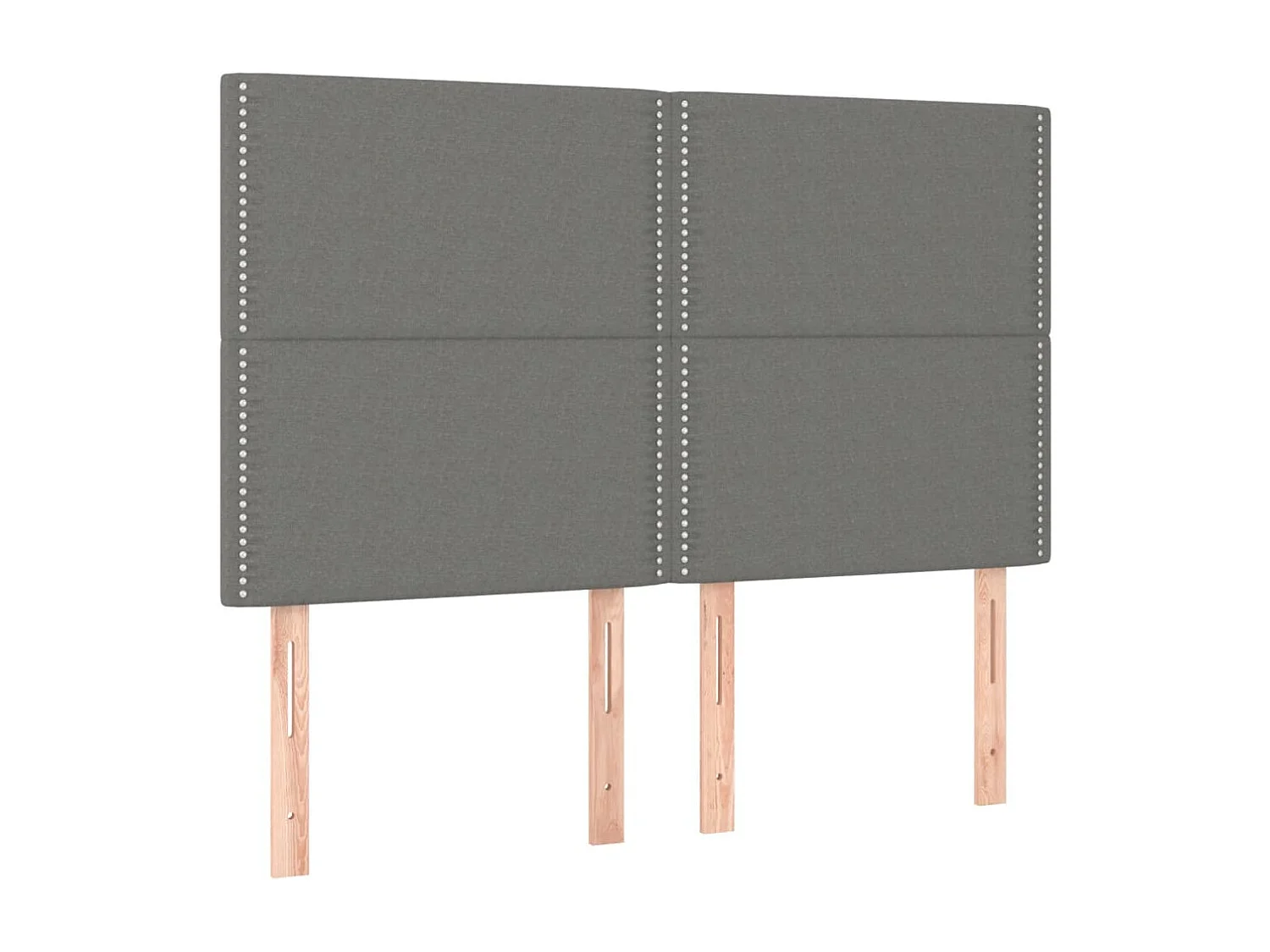 Sommier à lattes de lit et matelas et LED Gris foncé 140x190