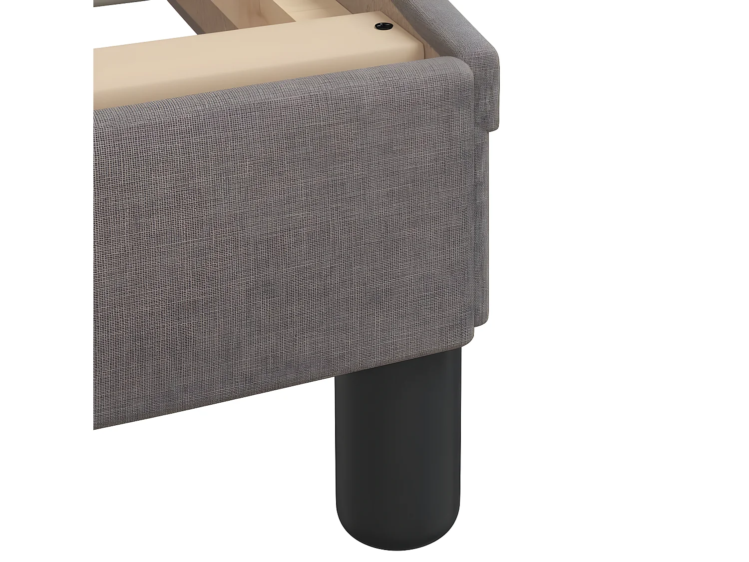 Lit avec matelas taupe 80x200 tissu