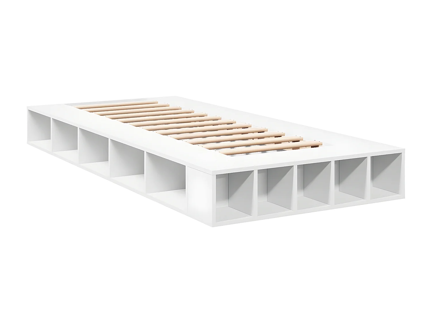 Cadre de lit blanc 90x200 bois d'ingénierie