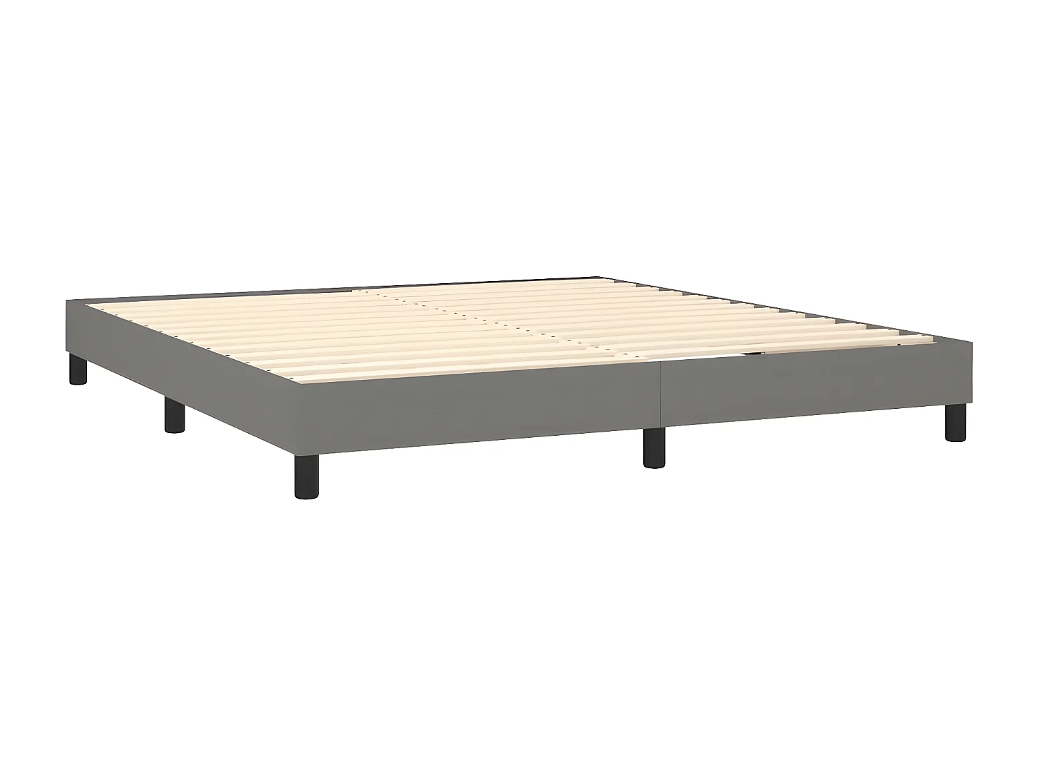 Sommier à lattes de lit et matelas et LED Gris foncé 180x200