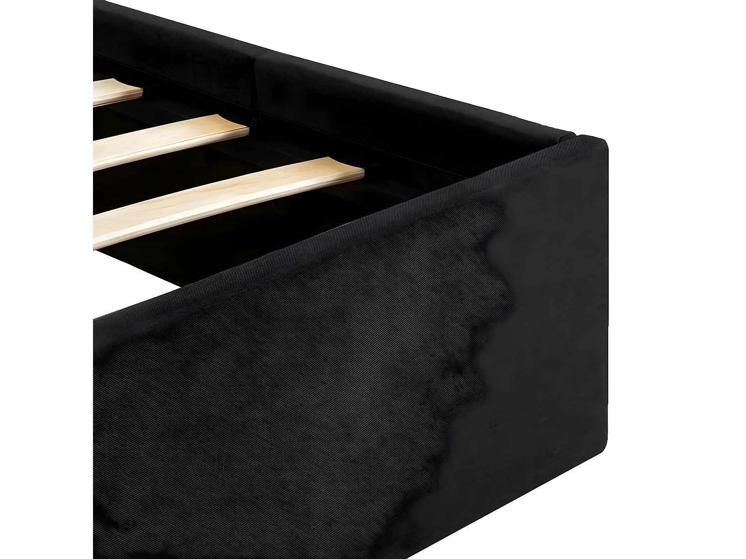 Lit à stockage avec LED Gris foncé Tissu 140x200