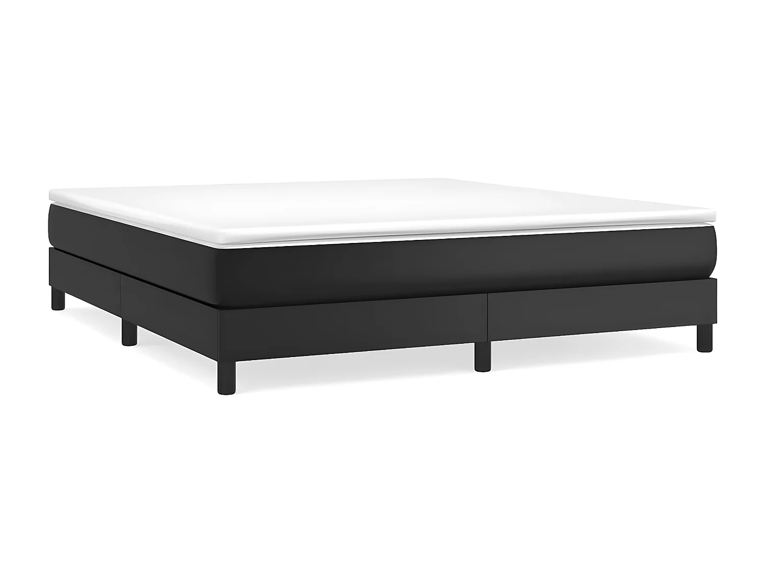 vidaXL Cama box spring con colchón cuero sintético negro 160x200 cm