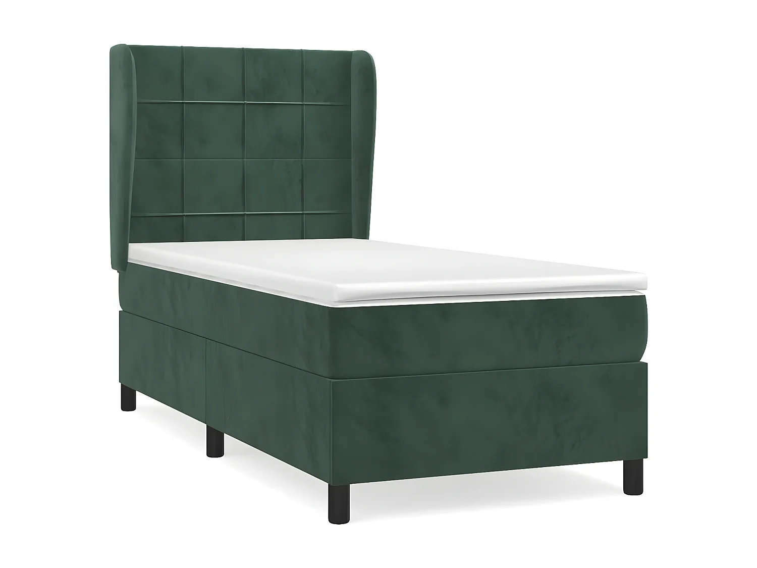 Sommier à lattes de lit avec matelas Vert foncé 100x200