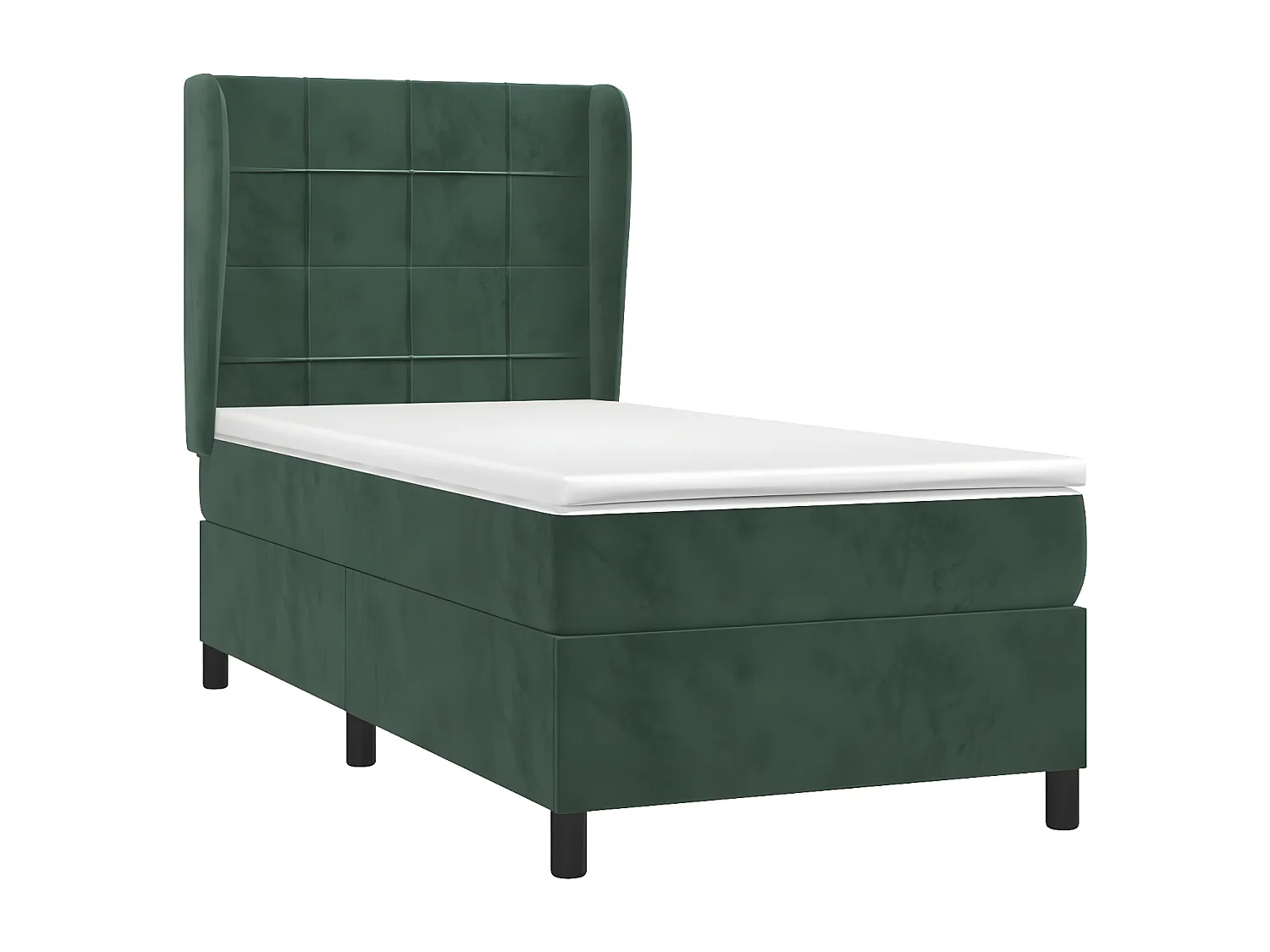 Sommier à lattes de lit avec matelas Vert foncé 100x200