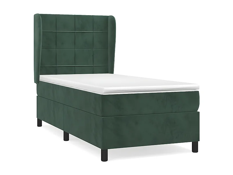 Sommier à lattes de lit avec matelas Vert foncé 100x200