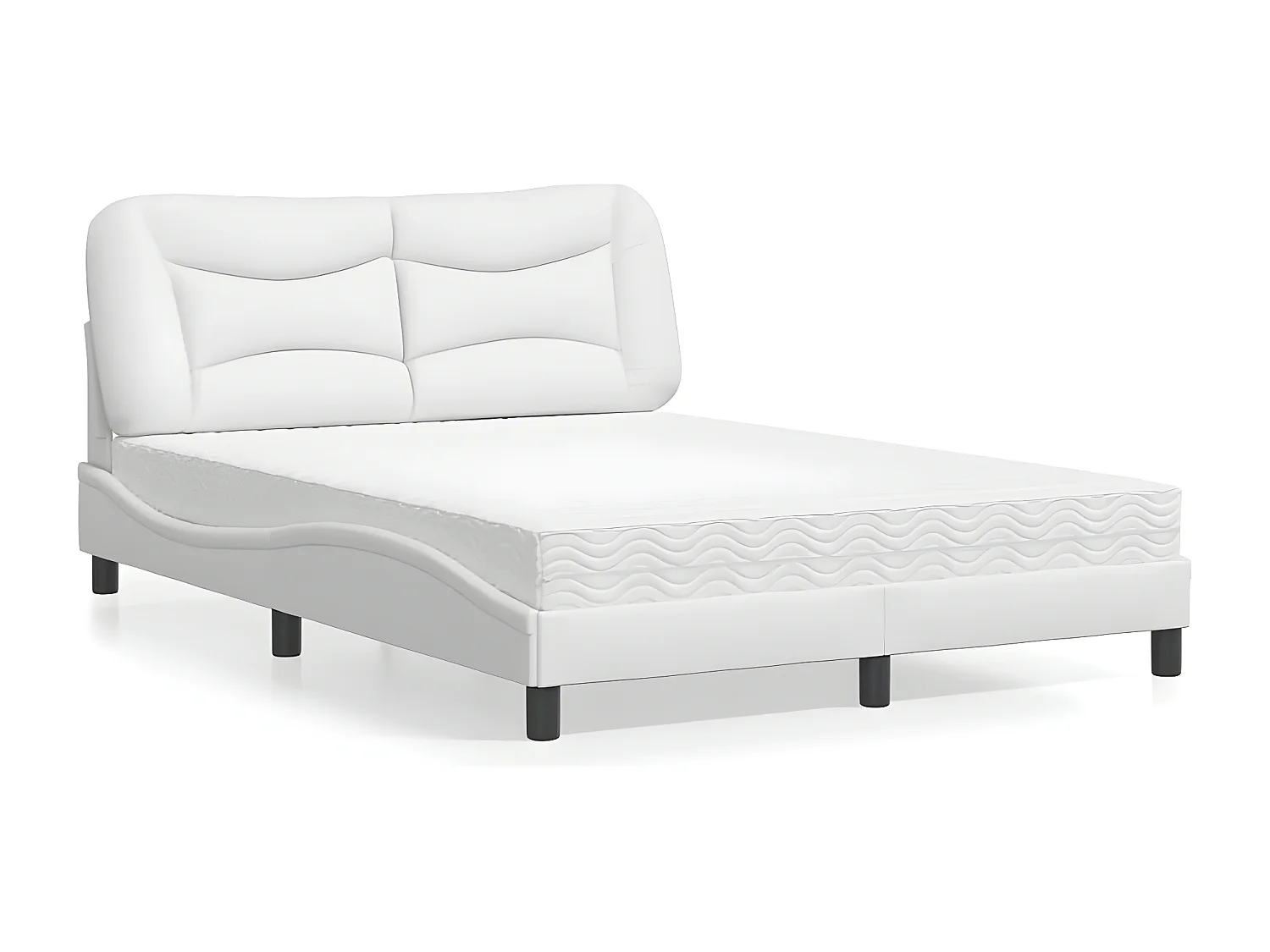 Lit avec matelas blanc 120x200 similicuir
