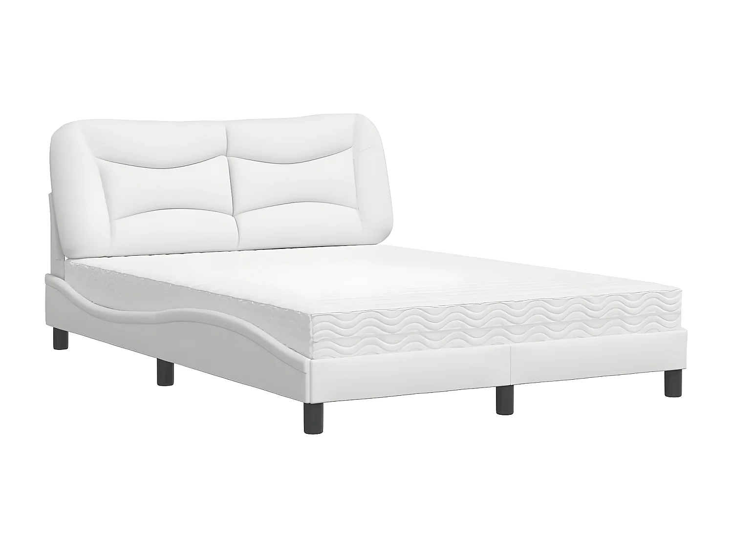 Lit avec matelas blanc 120x200 similicuir