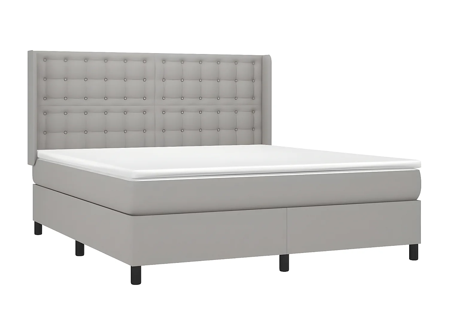 Sommier à lattes de lit matelas LED Gris clair 160x200 Tissu