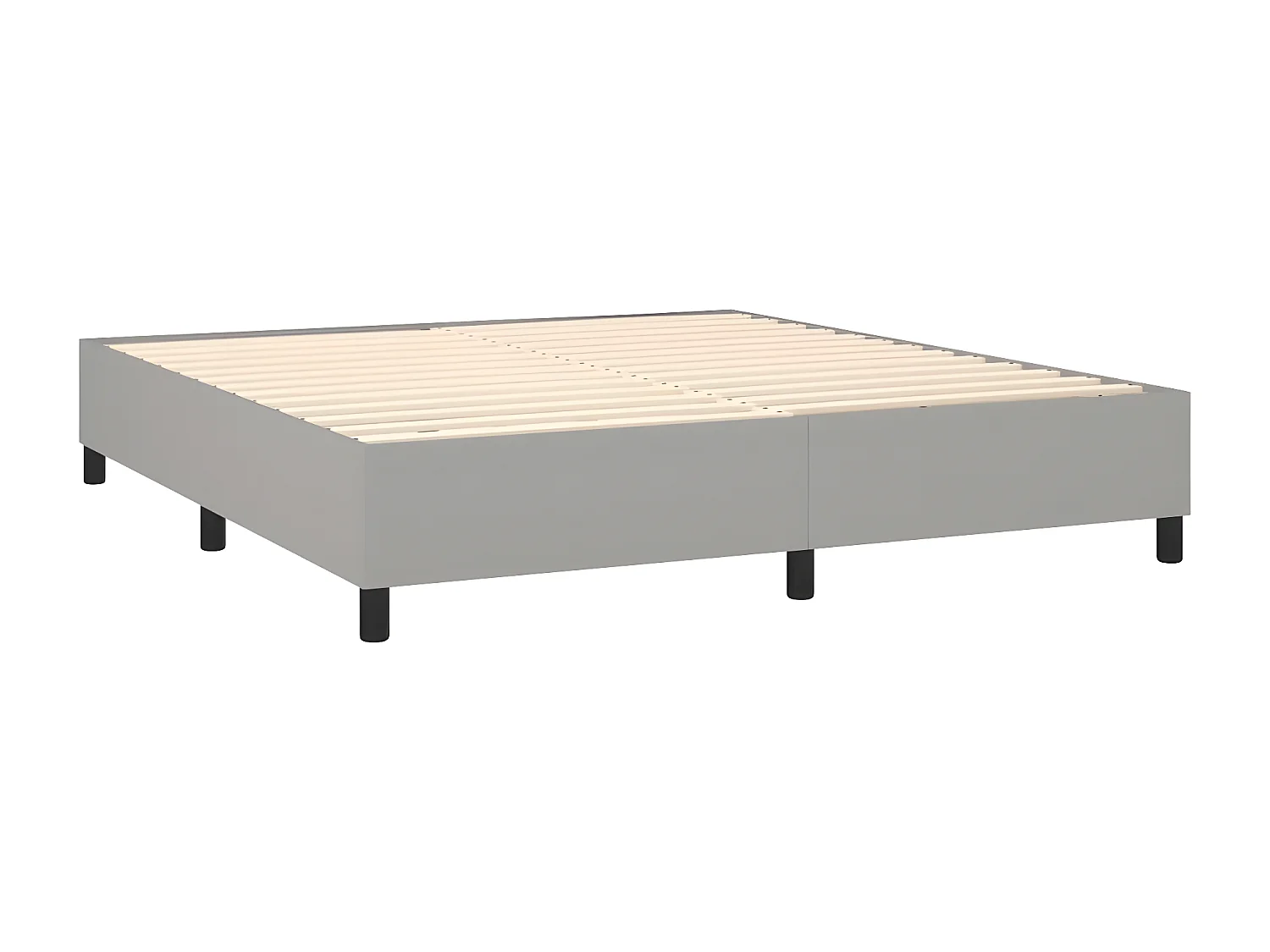 Sommier à lattes de lit matelas LED Gris clair 160x200 Tissu