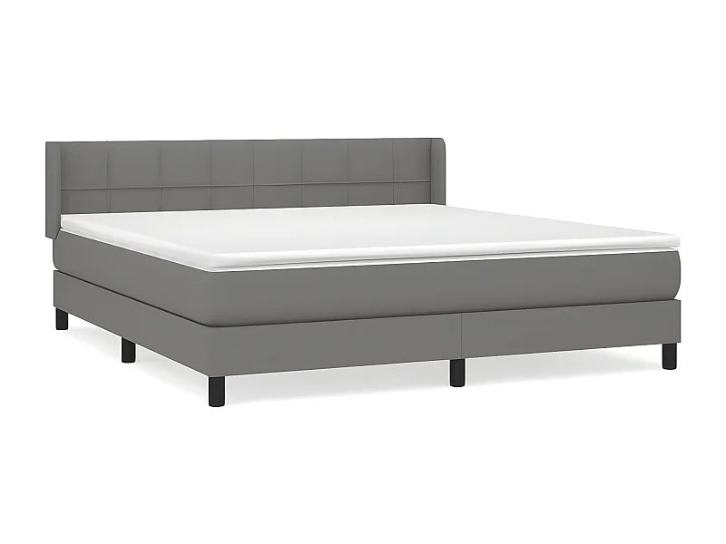 Sommier à lattes de lit avec matelas Gris foncé 180x200 Tissu