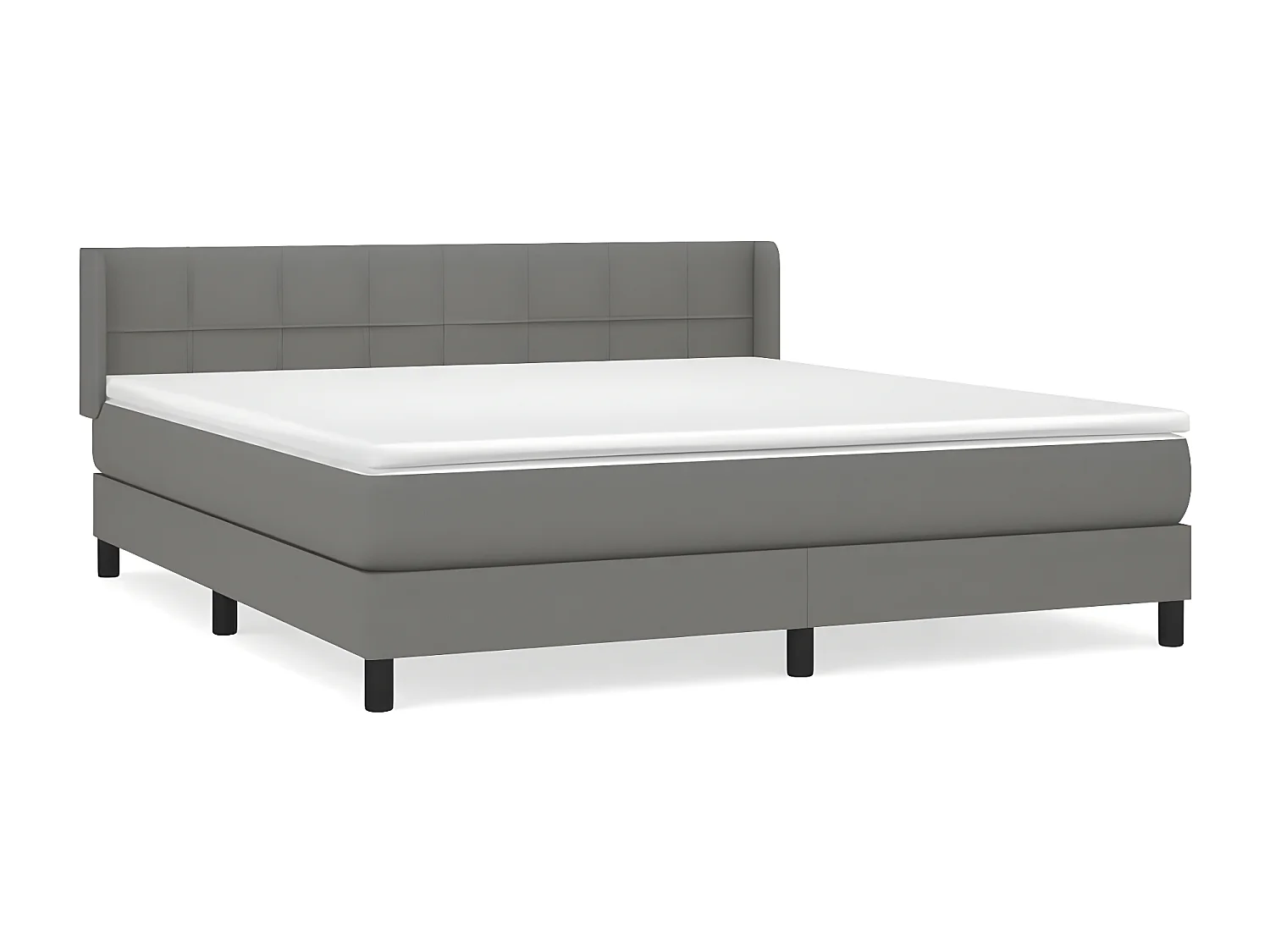 Sommier à lattes de lit avec matelas Gris foncé 180x200 Tissu